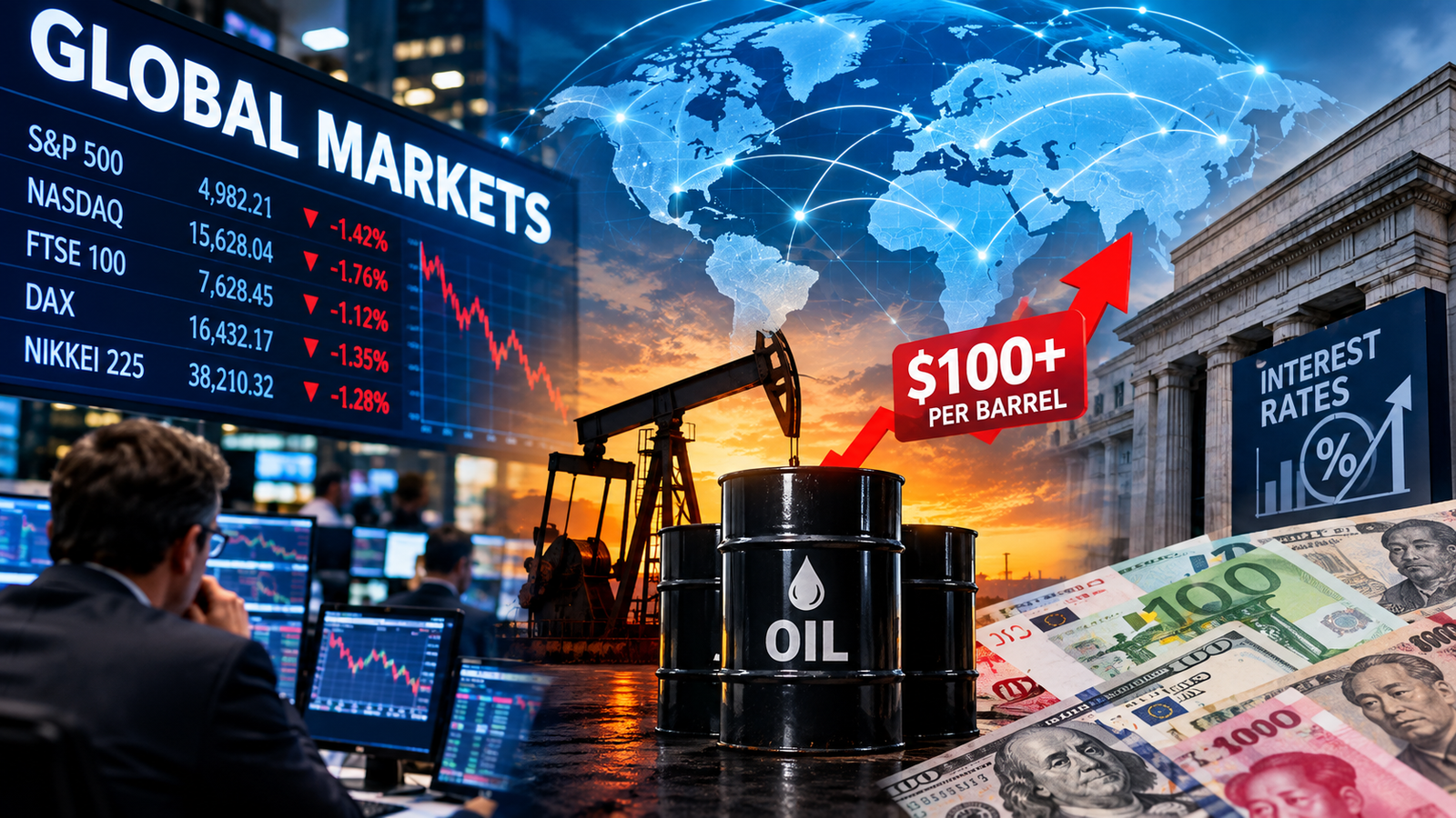 Global Markets Face Serious Pressure as Oil Prices Surge and Interest Rate Concerns Grow Global Markets business news 2026